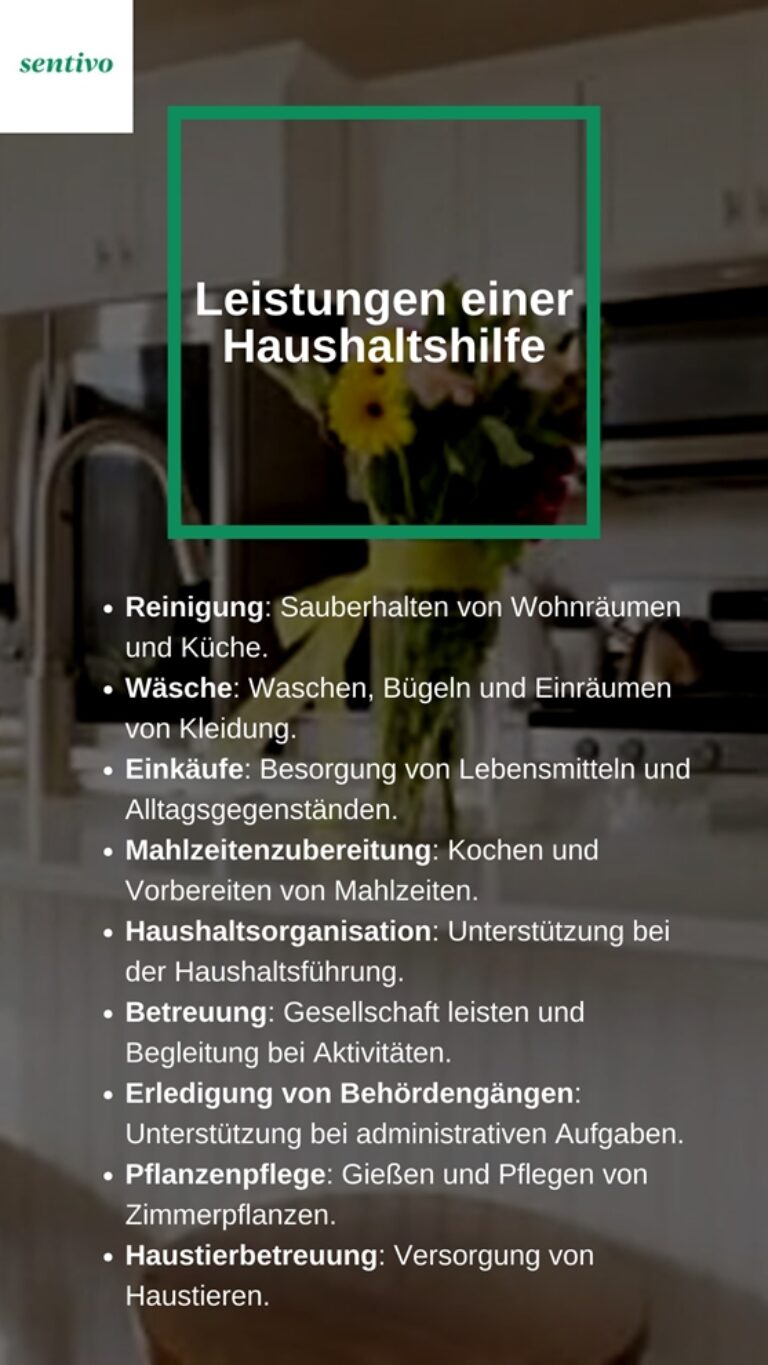 Leistungen einer Sentivo-Haushaltshilfe